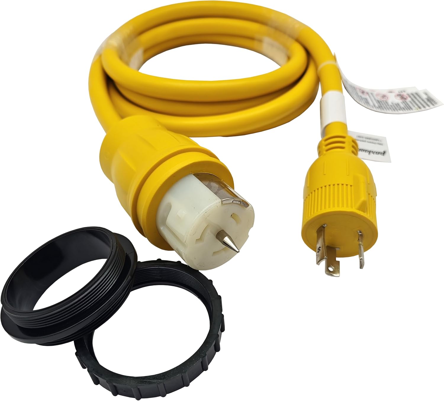 Parkworld Generator Adapter NEMA L5-30P 30A Male to Transfer Switch SS2-50R/CS6364 50A Shore Power Female with Locking Ring (10FT)