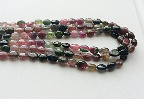 1 Strand Natural Multi Tourmaline Oval Beads, Multi Tourmaline Gemstone, Multi Tourmaline Necklace, 10x8mm to 9x7mm, 7 Inch