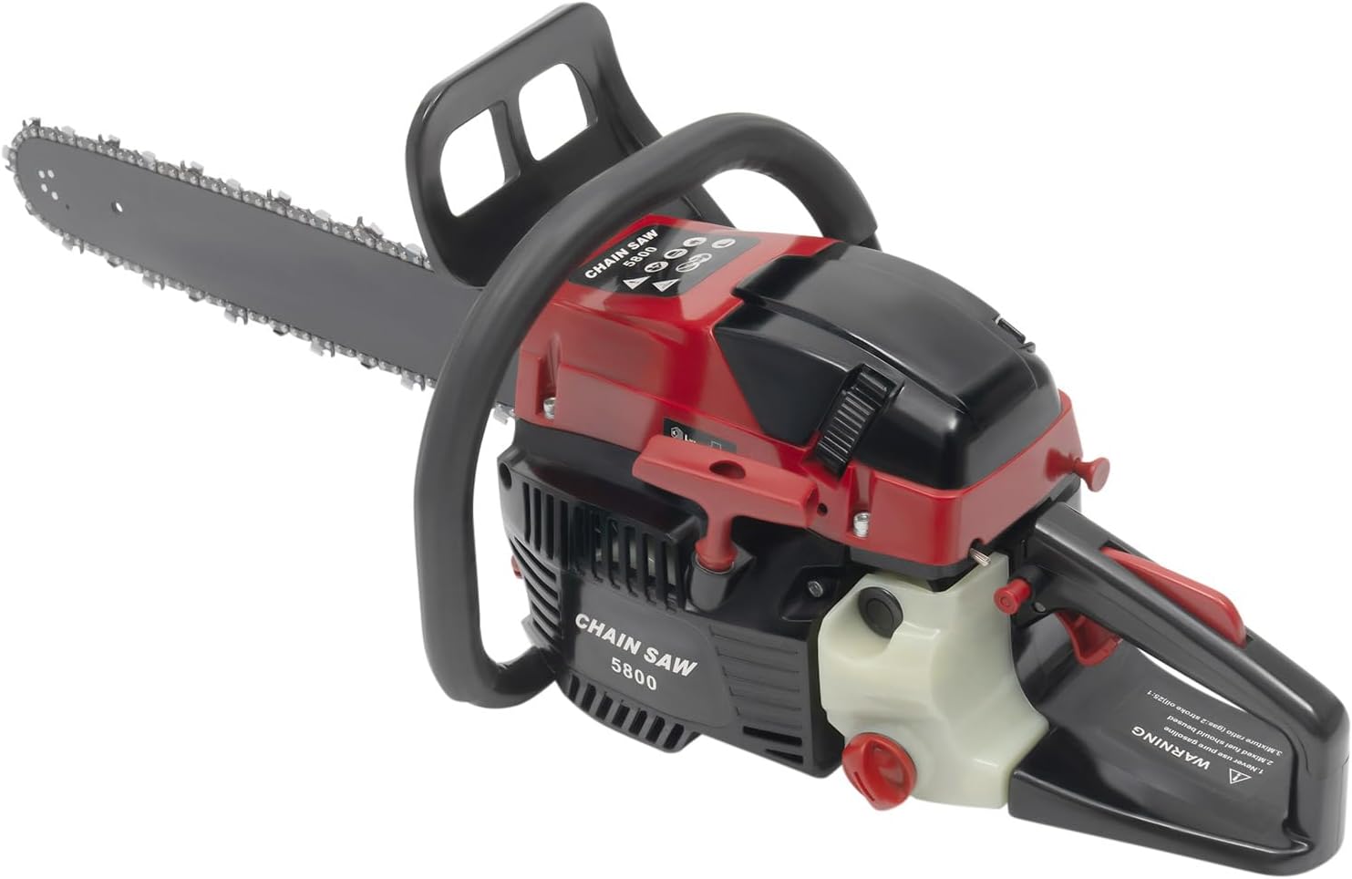 20 Inch Gas Powered Chainsaw 58CC 2-Stroke Single Cylinder Hand Pull Start Air Cooling System Gas Engine Chainsaw Kit 10000RPM 2.4KW for Forest Harvesting Cutting Wood Pruning Branches