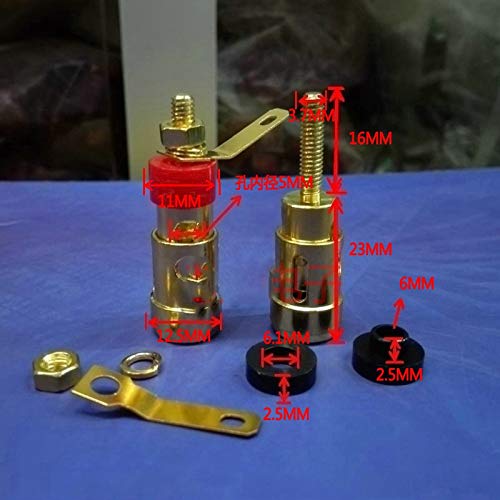 Gimax Pure copper plating large spring terminal Press type self-locking terminal Amp terminal single power amplifier - (Color: 20pcs a pack)