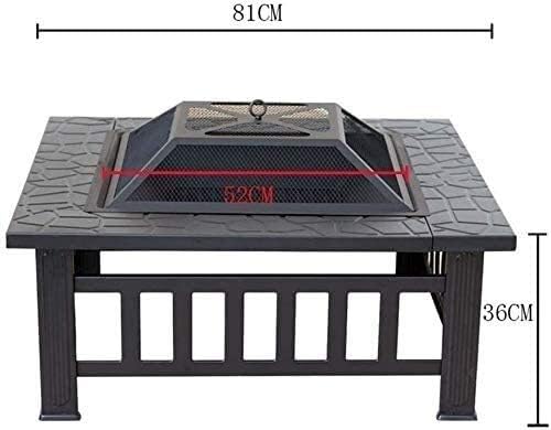 Outdoor Fire Pit 32in Outdoor Fire Pit Metal Square Firepit Wood Burning Backyard Patio Garden Beaches Camping Picnic Bonfire Stove