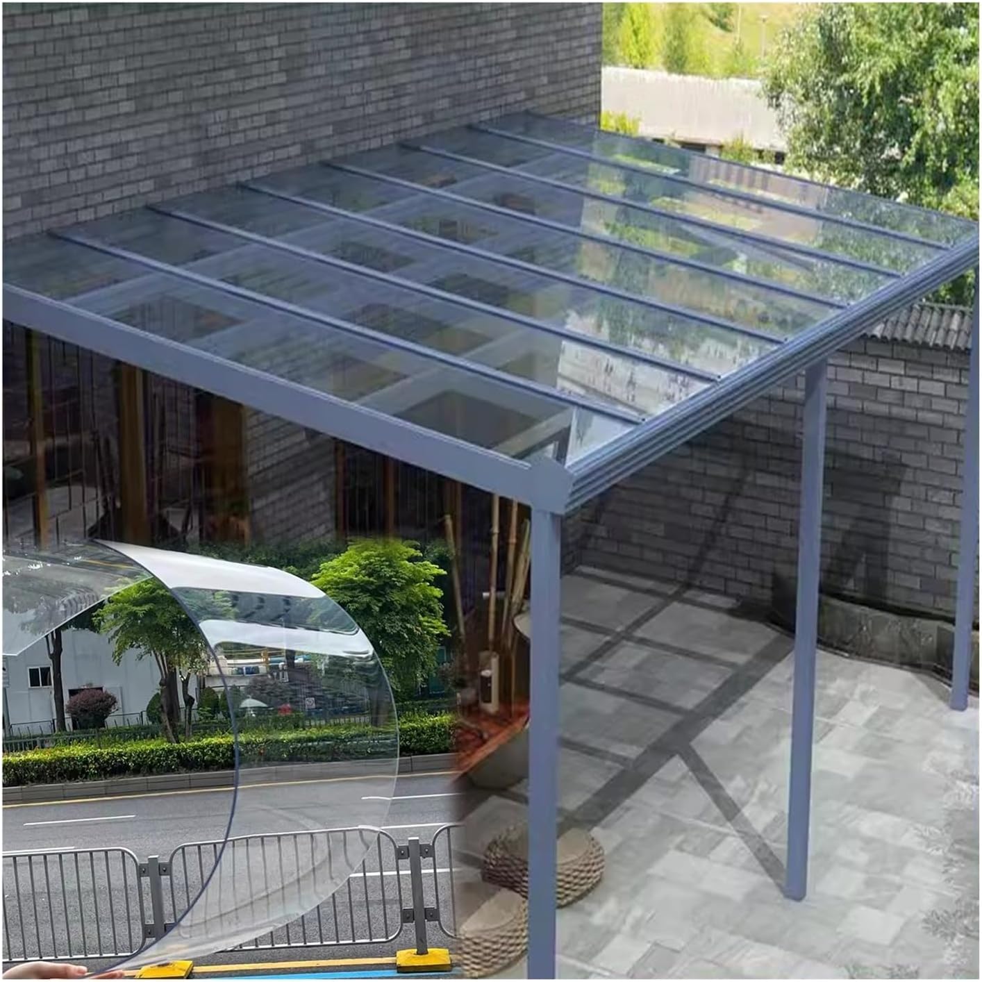 1.2MM Polycarbonate Plastic Sheet, Waterproof Impact Resistant PC Endurance Board, Easy To Cut High Toughness Garden Greenhouse Carport Sunlight Plate, Customizable ( Color : Clear , Size : 1.56x10M/6