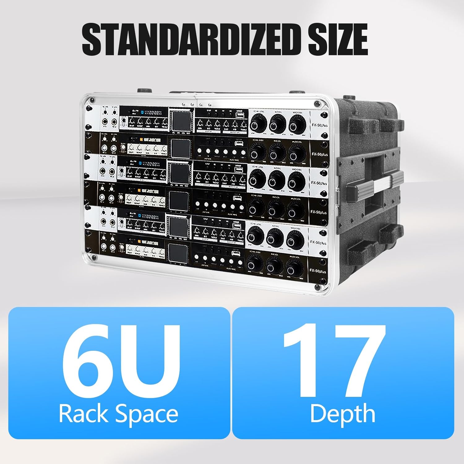 6U ABS Rack Case Shallow 17