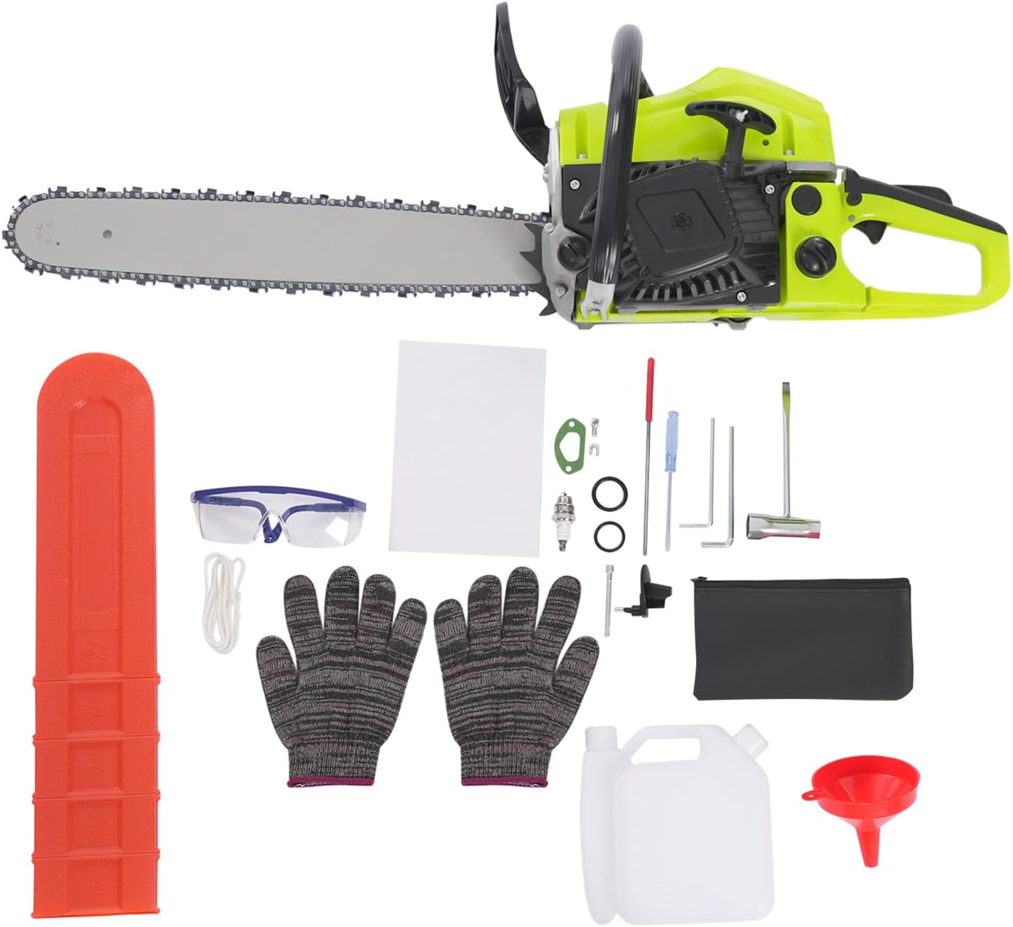 Gas Chainsaw, 58CC 2-Stroke 20 Inch Gasoline Powered Chainsaw Single Cylinder Air-Cooled Cutting Wood Petrol Sawing Crankcase Handheld Chain Saw for Tree Cutting, Logging, Tree Trimming, Horticultural