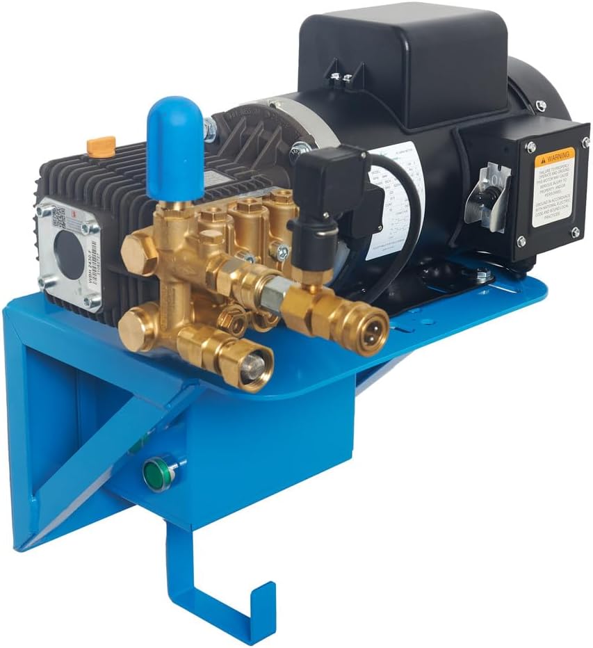 Canpump Wall-Mount Pressure Washer: 5 hp Full-Speed Motor 230 V, Total Stop System, Bertolini WBH 2430-F, Pressure Switch