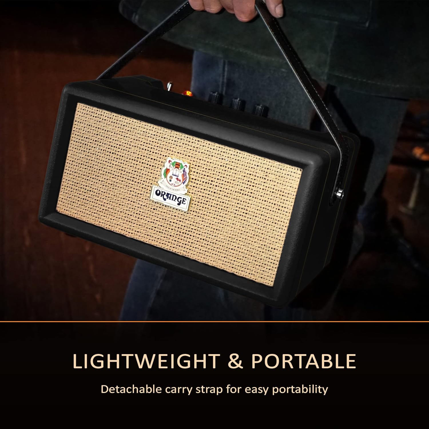 Orange Box - Portable Bluetooth Speaker Delivering Studio Audio Sound, 15M Range, 50W RMS Power, Long Battery Life, iOS & Android Connectivity - Great for Picnics, Festivals, BBQs and Holidays​