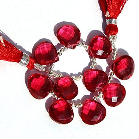 13 inch natural beads strand of 12x12mm faceted heart red quartz gemstone briolletes beads for DIY jewelry - necklace, bracelet, earring, ring.