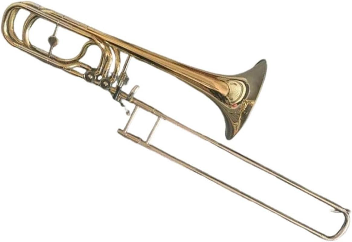 Adult Trombone Instrument Gold Lacquered Brass Bass Bb Performance Instrument Trombone