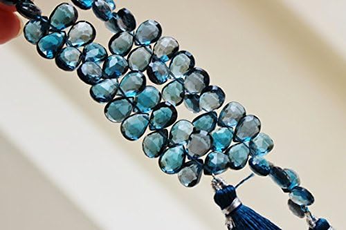 Outrageous London Blue Topaz Briolette Gemstone Faceted Pear TearDrop 10.5mm 11 beads