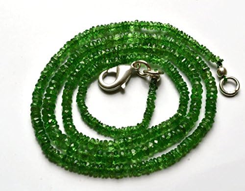 1 Strand Natural 16 inches full strands Green Garnet tsavorite Faceted Rondelle beads super Necklace 2 TO 2.5 MM