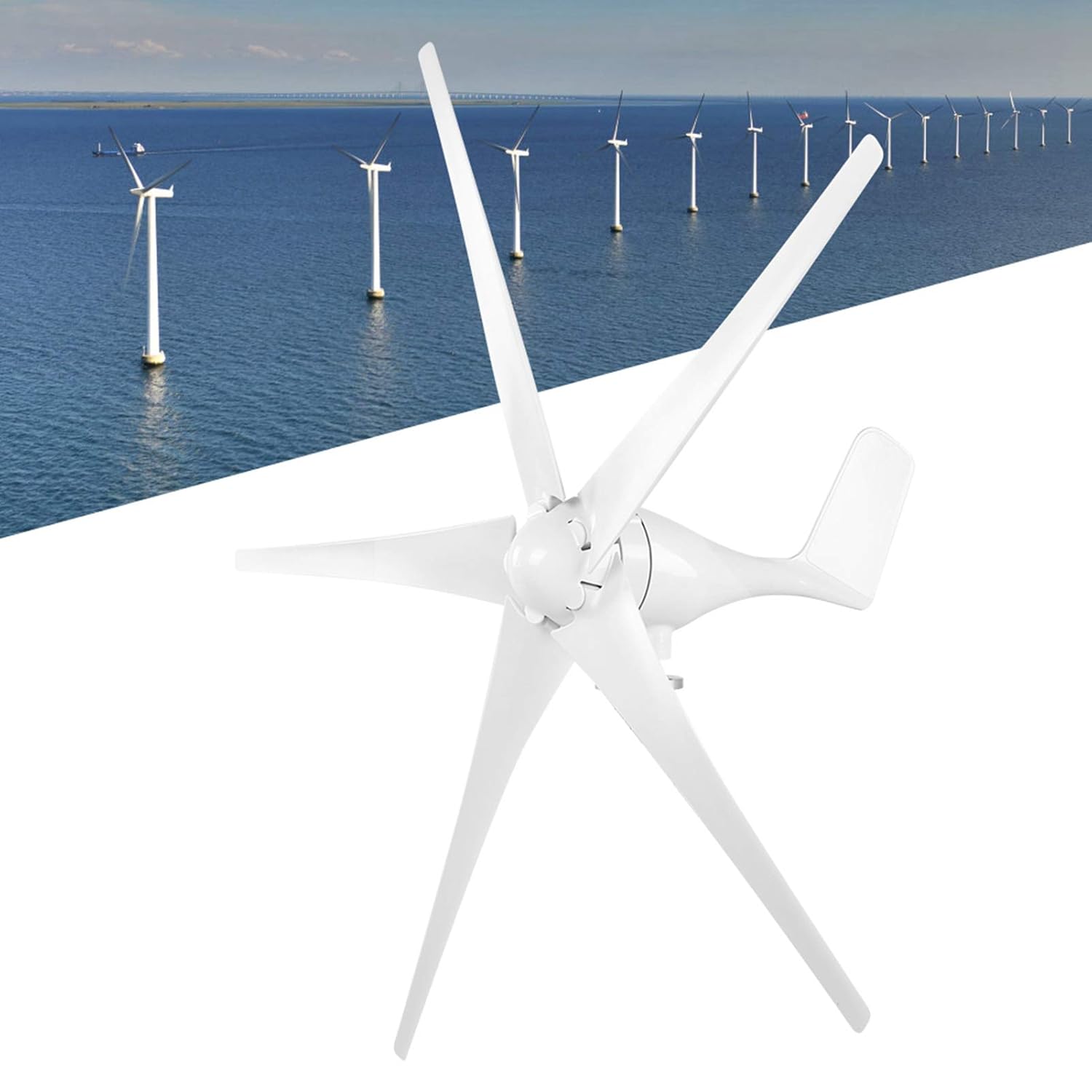 Wind Turbines, 5 Blade, Small Windmill Generator Industrial Supplies Machinery Equipmen (24V)