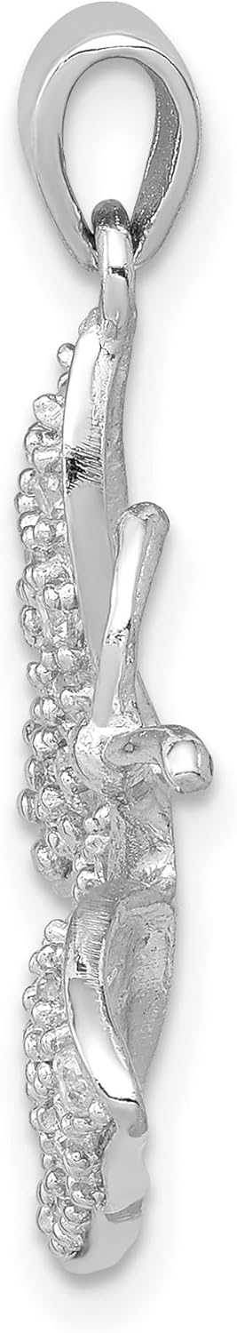 Sterling Silver Butterfly Pendant Necklace for Women with Cubic Zirconia Accents, Feminine Spiritual Nature Charm Jewelry Symbolizing Transformation, Growth and Renewal, Elegant Everyday Accessory