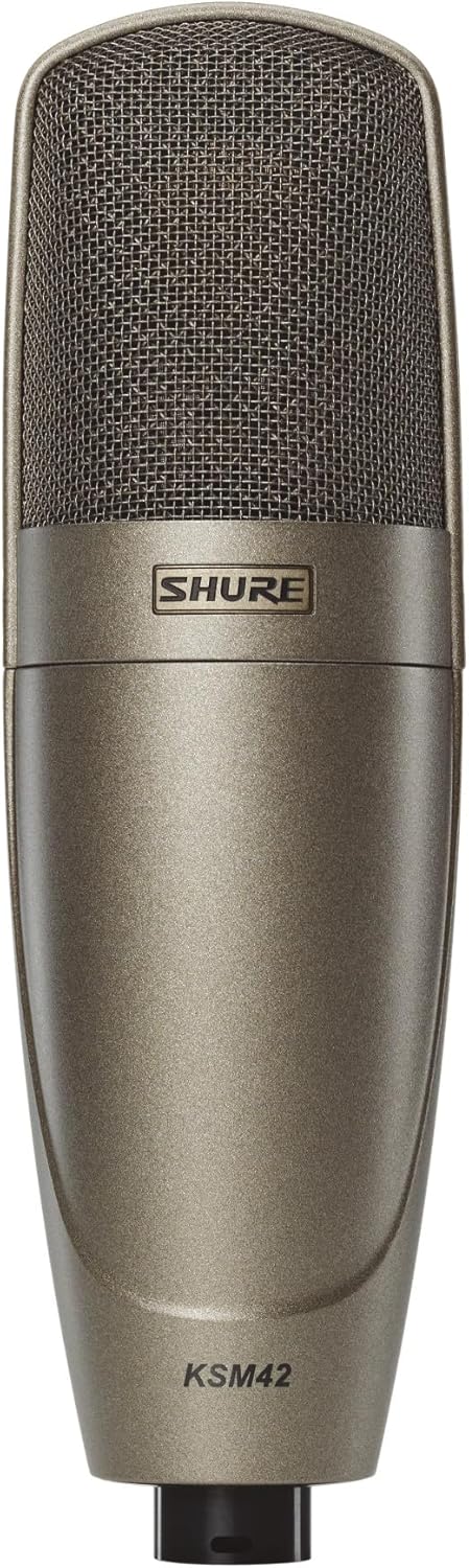 Shure KSM42 Cardioid Condenser Microphone - Large Dual-Diaphragm Side-Address Mic for World Class Vocals, with Prethos Advanced Preamplifier Technology, Ultra-Wide Dynamic Range & Internal Shock Mount