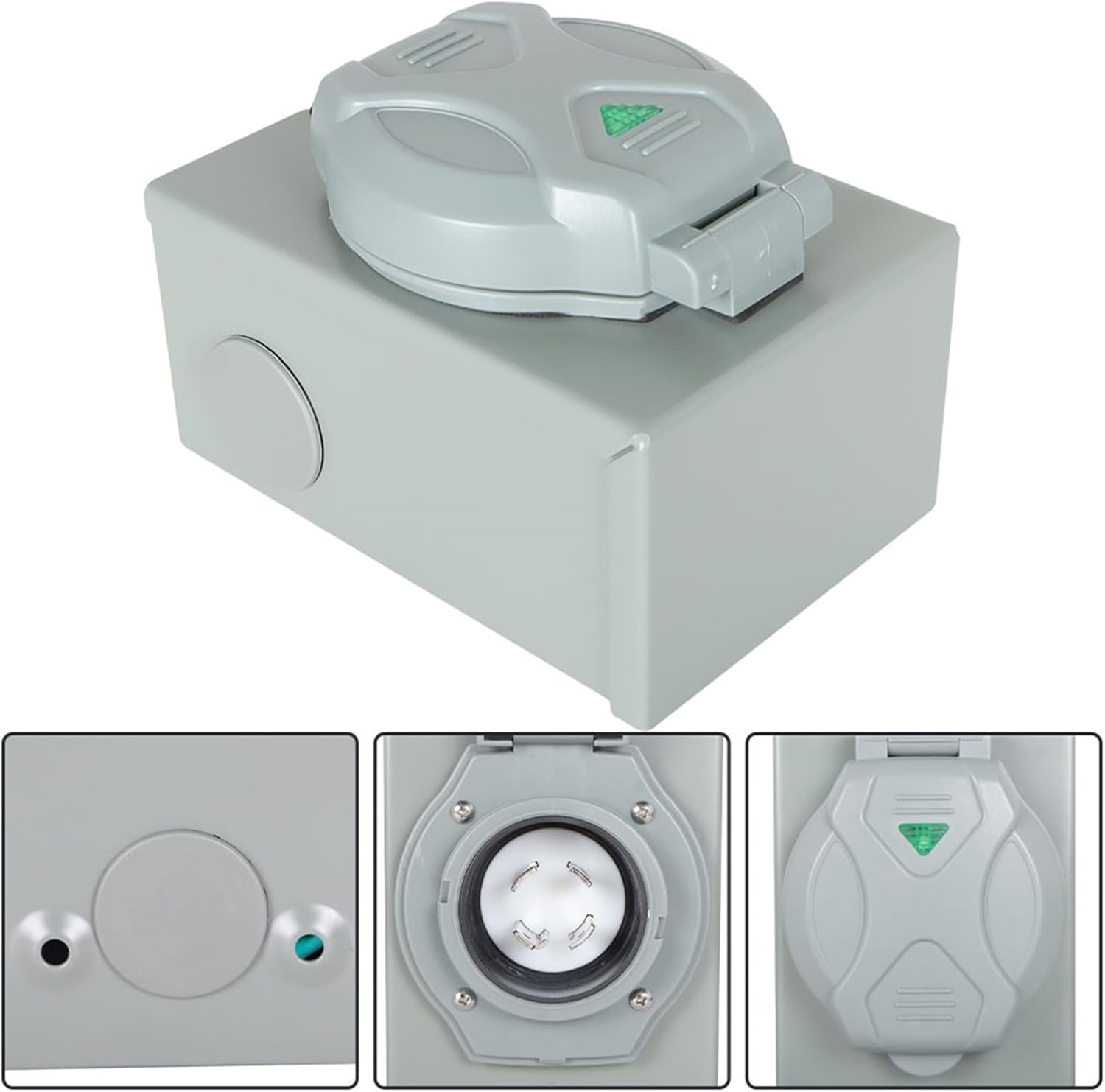 labwork 30A 50FT Generator Extension Cable Green Connector Black Wire Power Input Box L14-30P to L14-30R