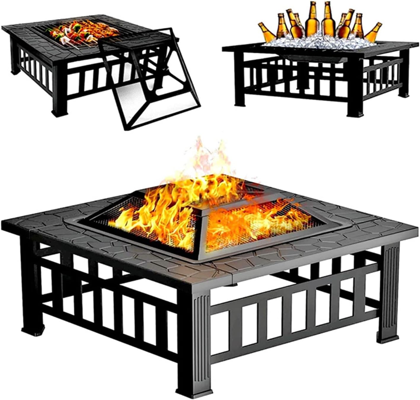 Outdoor Fireplaces Fire Pits Outdoor Heaters Barbecue Grill Charcoal BBQ Tool Pit Square Courtyard Camping Table Family Gathering Fire Pits
