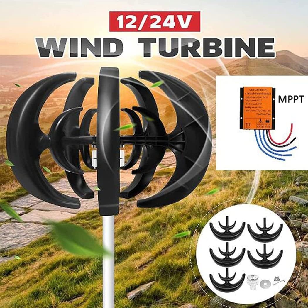 LiuSj JUnSt Wind Generator System, 5 Blades Vertical Wind Power Generator 12V/24V /48V 8000W Vertical Wind Turbine Generator for Garden & Home