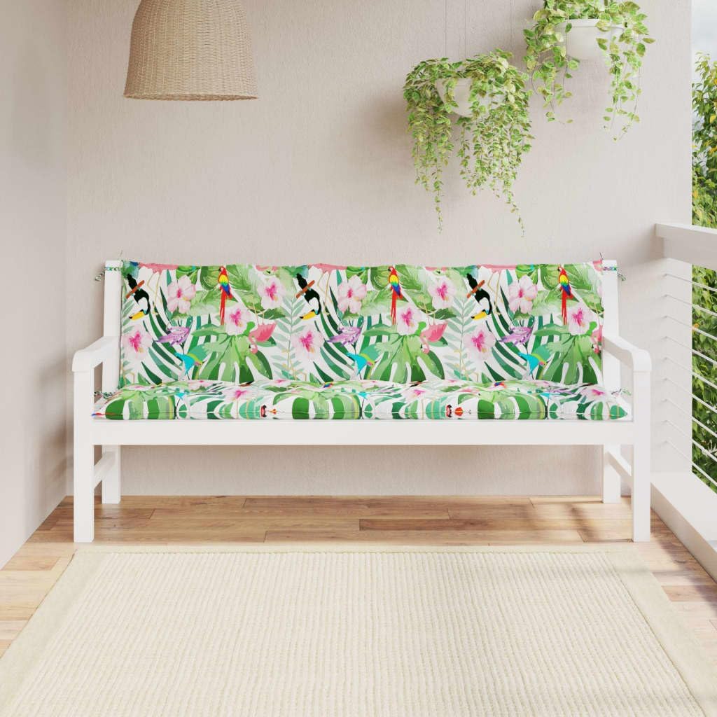 Garden Bench Cushions 2 pcs Multicolor Oxford Fabric,Elegant Outdoor Bench Cushions with NatureInspired Design for Comfortable Patio Seating Patio Furniture Accessories