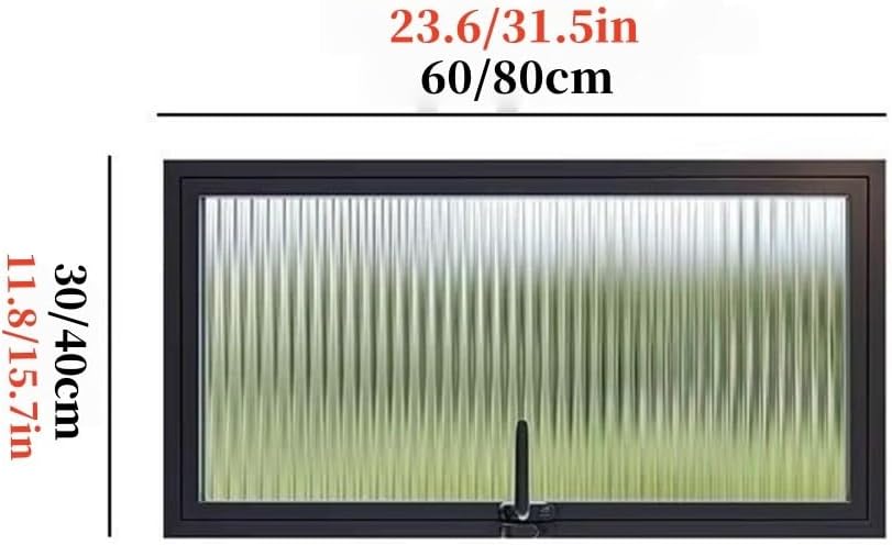 360° Rotatable Rectangular Metal Window, Recessed Casement Window with Tempered Glass & Handle for Garage, Bathroom, Office Use(Black,23.6x15.7in)