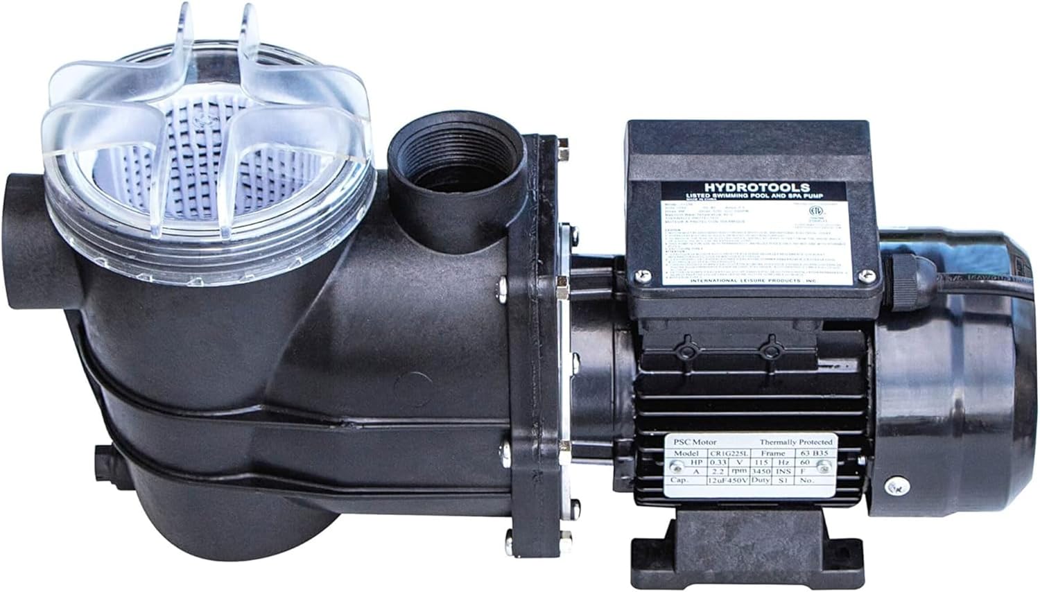 Swimline HYDROTOOLS Model 71236 Hydro-Flo Above-Ground Pool Replacement Pump, Vertical Discharge - 0.45 HP, 2,400 GPH, 115V/60Hz, Single Speed, for Sand, Cartridge & DE Filter Systems