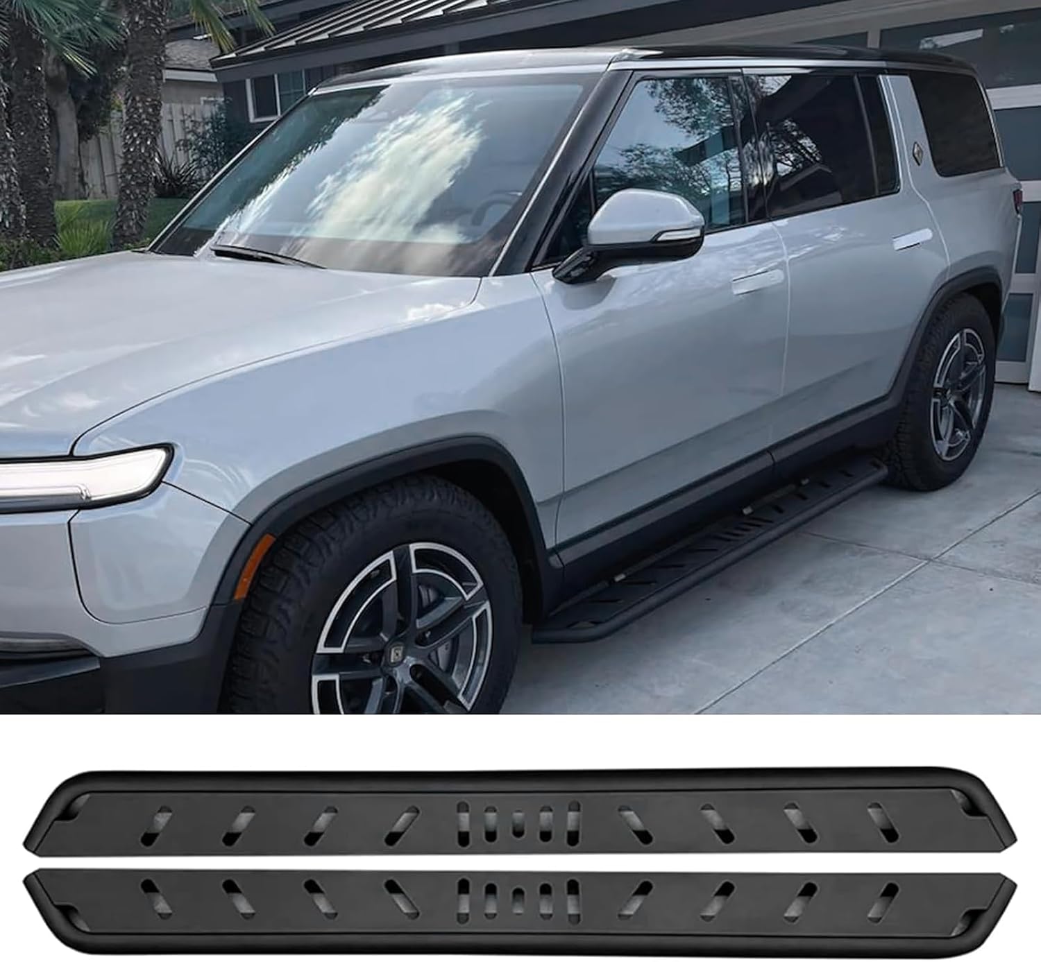 2PCS Running Boards fit for R1S Door Side Steps Compatible with R1S 2025 2026 Nerf Bars Pedal for R1S Exterior Accessories