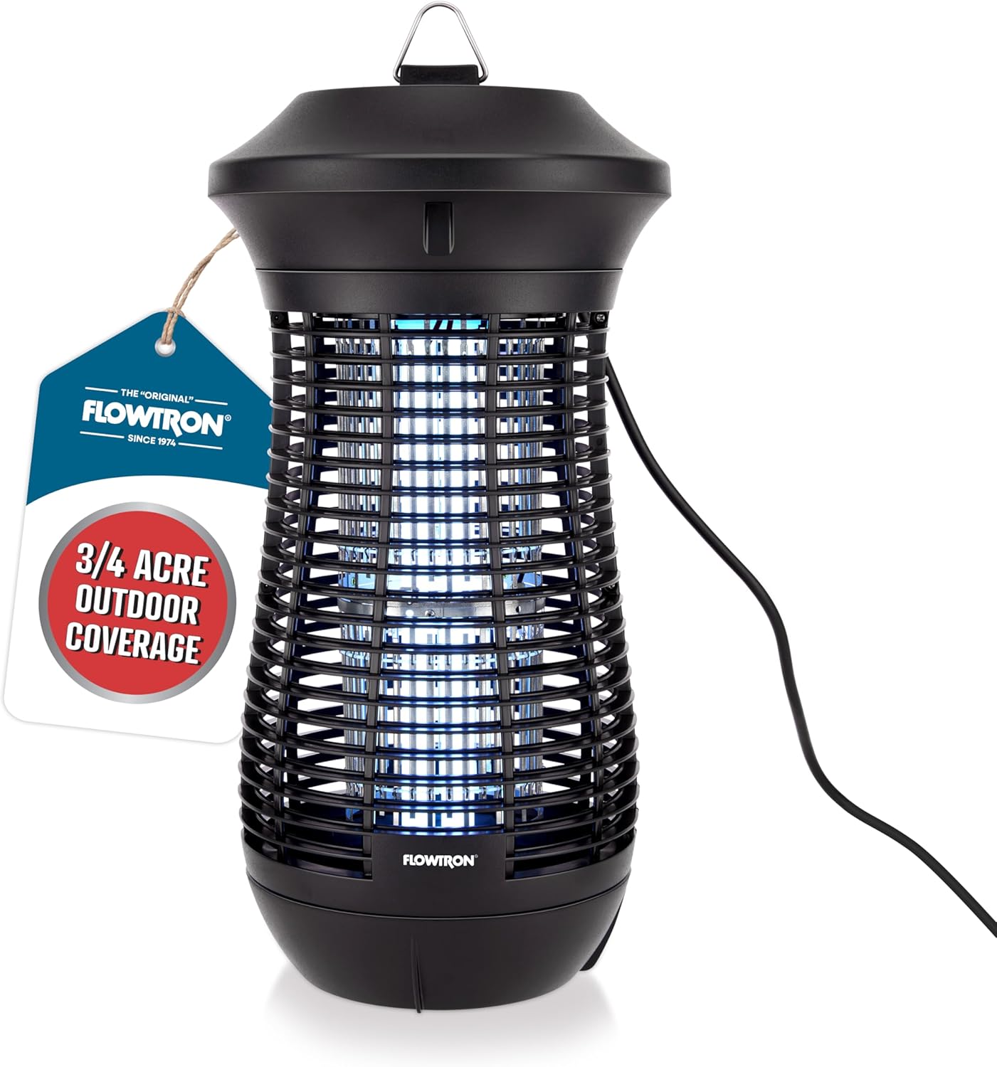 Flowtron Outdoor Bug Zapper | 4000 Volt Electric Insect Killer with ¾ Acre Coverage | Non-Clogging Shock Grid | Kills Mosquitoes Flies & Flying Insects | Patio Deck Yard Camping | ETL Certified