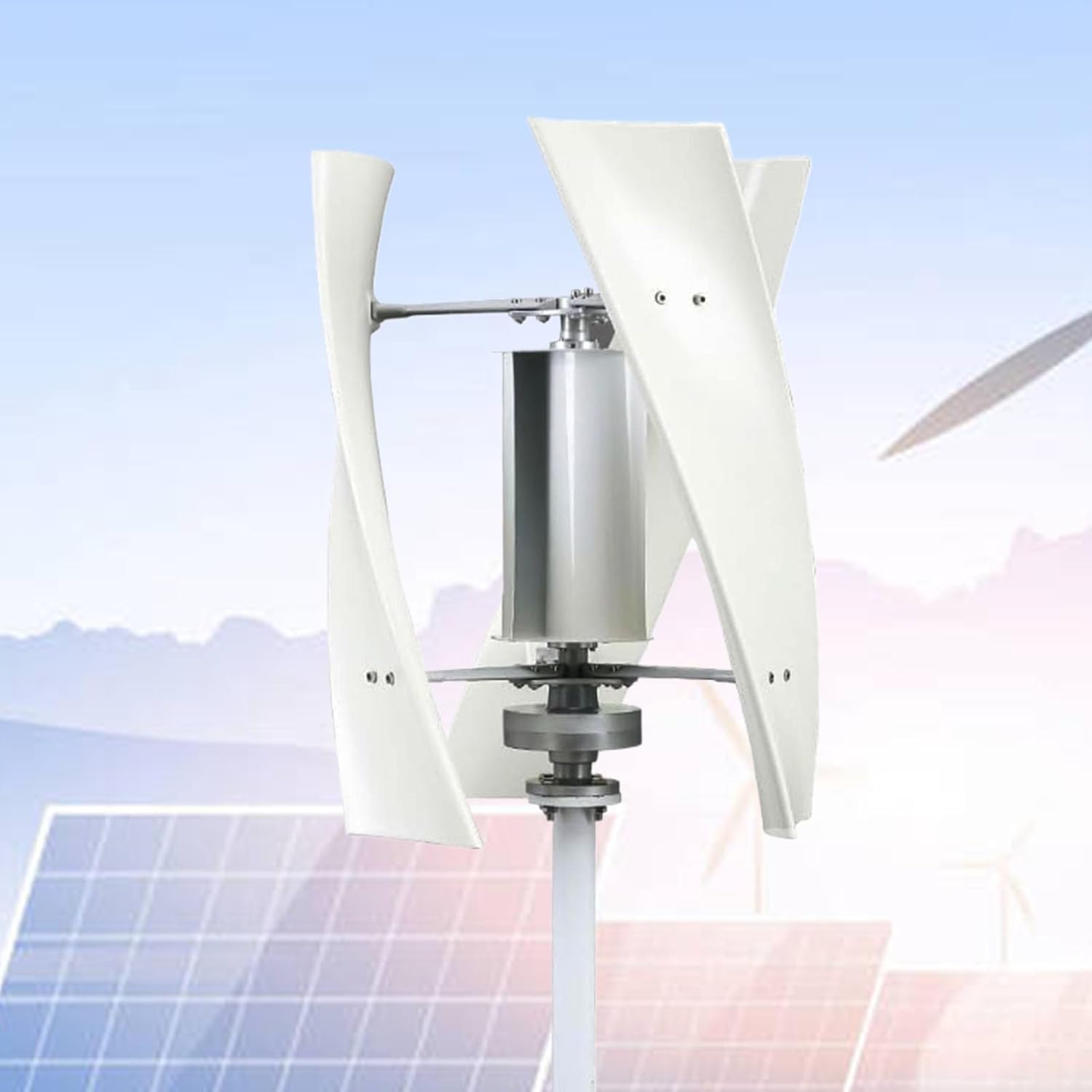 12v, Low Noise Household Vertical Wind Turbine Generator Kit, 5000W 12V/24V/48V/220V Low Speed Permanent Magnet AC Generator with Controller for Boats, Terraces, Cabins