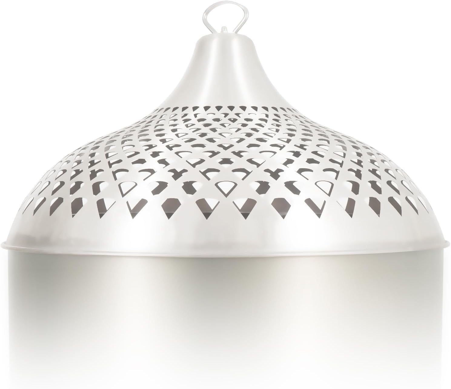 Spark Shield for Bonfire, 304 Stainless Steel Fire Pit Screen, 19.13 Inch Diameter, Silver, Decorative Lattice Design with Handle