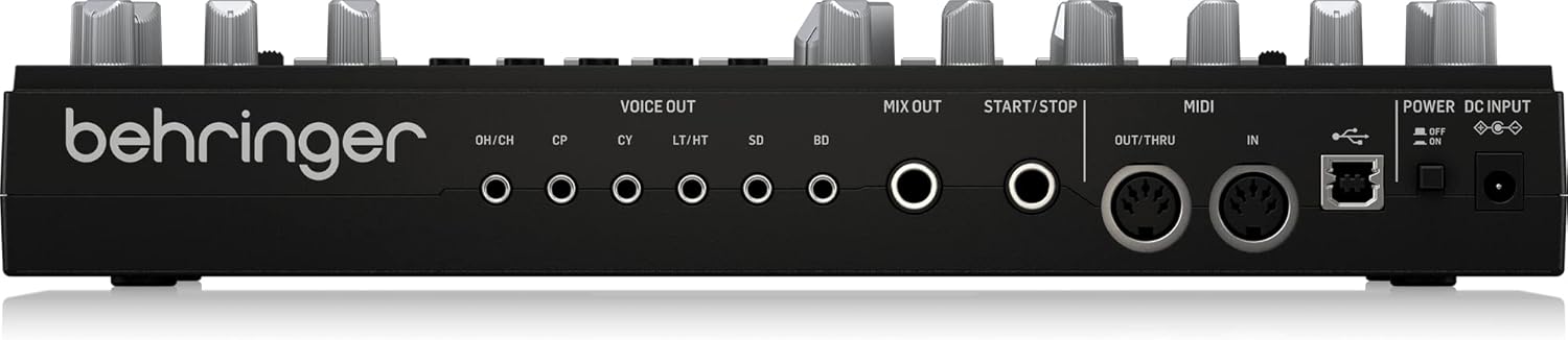 Behringer RHYTHM DESIGNER RD-6-BK Analog Drum Machine with 8 Drum Sounds, 64 Step Sequencer and Distortion Effects