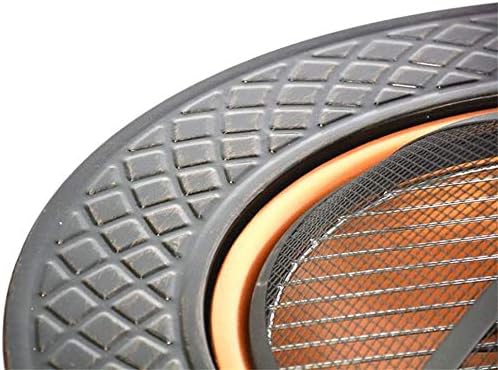 32'' Outdoor Fire Pit Metal Square Firepit Patio Stove Wood Burning BBQ Grill Fire Pit Bowl with Spark Screen Cover, Log Grate, Poker for Backyard Garden Camping Picnic Bonfire