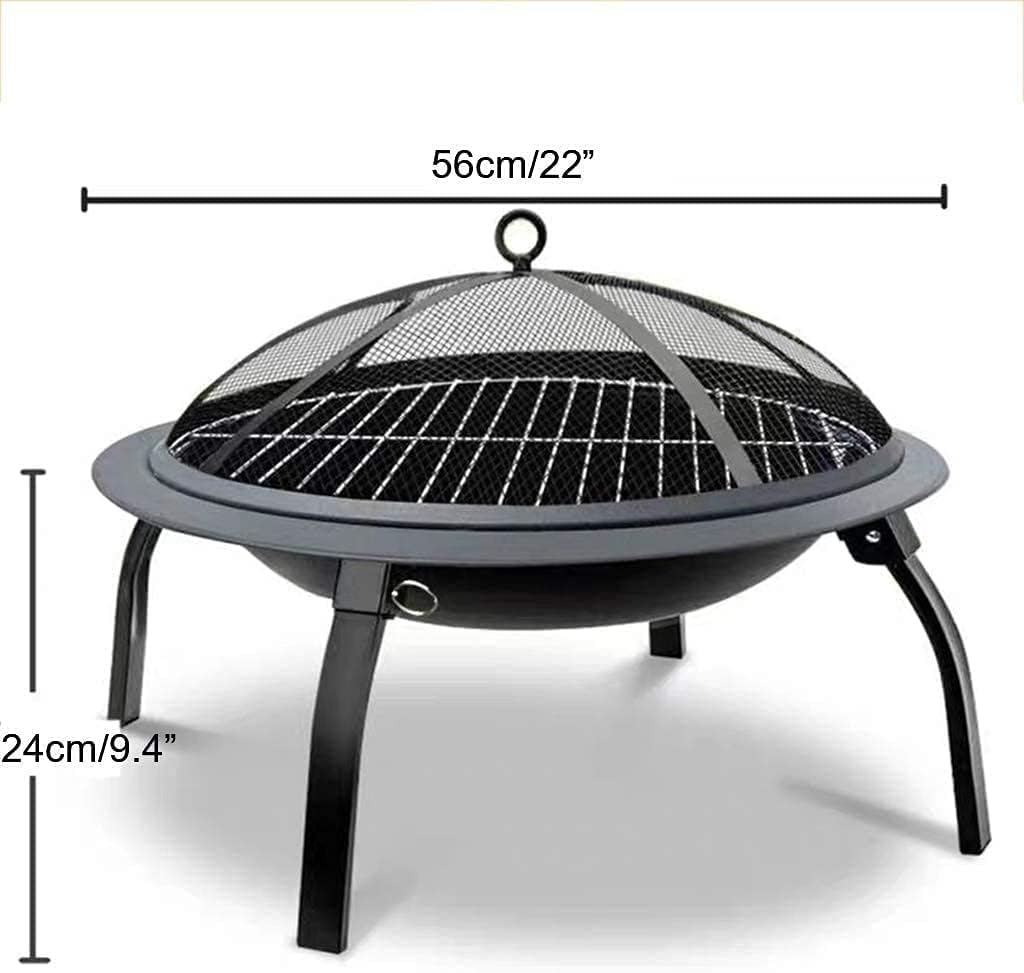 BBQ Grill Outdoor Fire Pit, Outdoor Wood Burning Firepit Portable Steel BBQ Grill,for Backyard, Camping, Picnic, Bonfire, Garden,Family Essential Multifunctional Stove