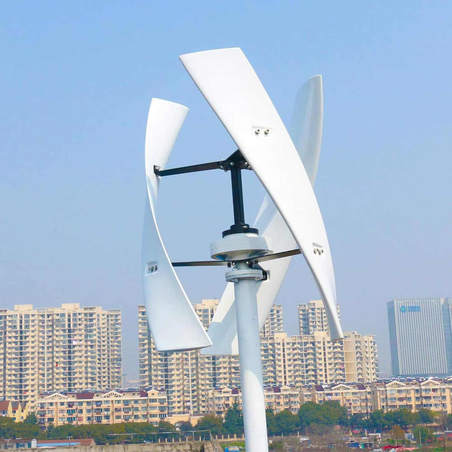 5000w Noiseless Vertical Magnetic Wind Turbine 3 Blades for Home Vertical 12v 24v Complete Self-Consumption Wind Turbine Kit, for Terrace, Marine, Boat,24V