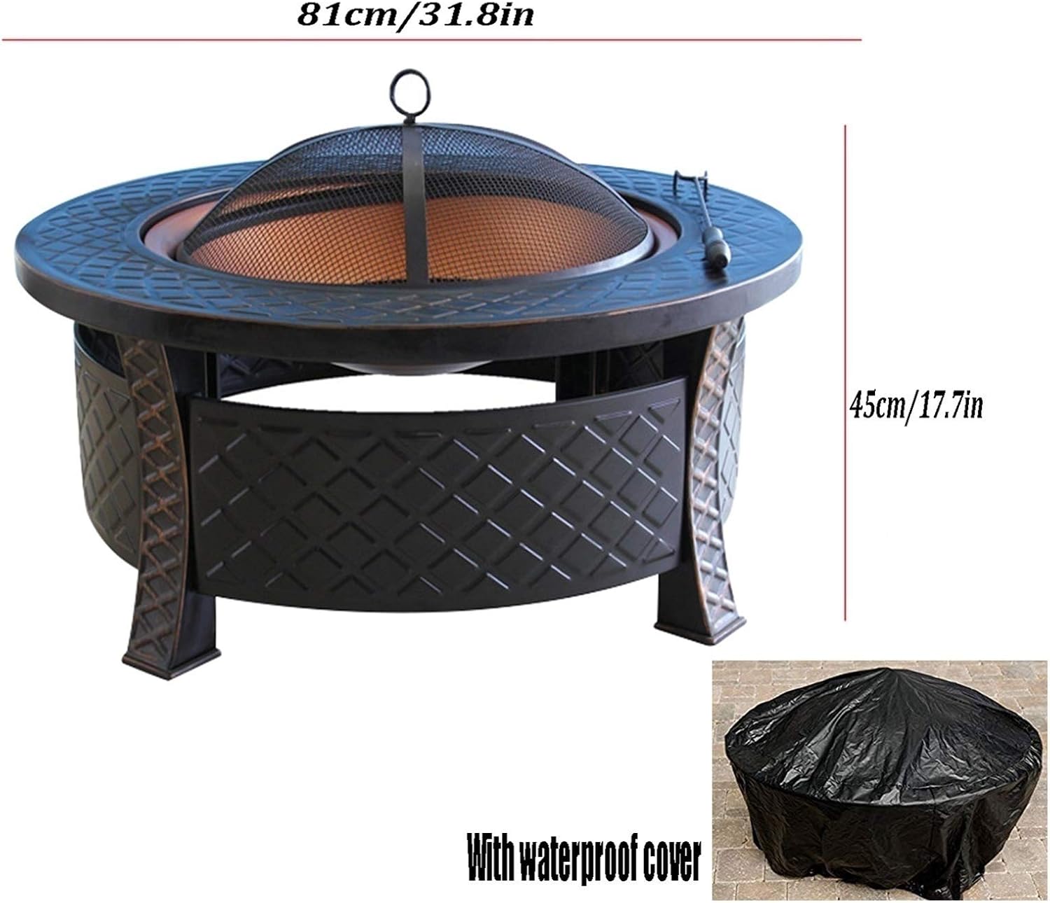 Outdoor Fire Pit Outdoor Wood Fire Pit Grill, Party BBQ with Cooking Grate, Backyard Patio Fire Pit (Color : Style 1) (Style 2)
