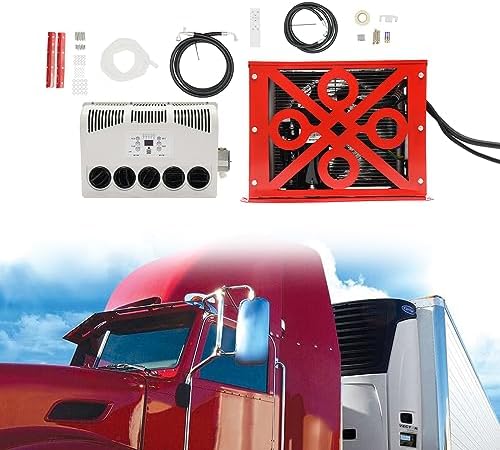 RV Cab Air Conditioner w/Remote Control 12V 400-600W Universal Air Conditioner Split RV AC System Units for Semi Trucks Bus RV Caravan 11000 BTU