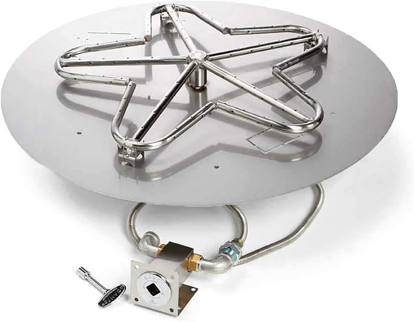 HPC Fire Match Light Gas Fire Pit Kit (TOR-PENTA30MLFPK-FLEX-NG), 30