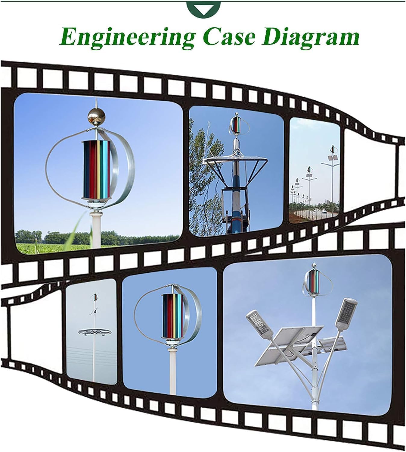 9000W Wind Turbines Generator Portable Vertical Wind Power Turbines Generator Kit with Charge Controller for Compatible with Attraction Schools Highway