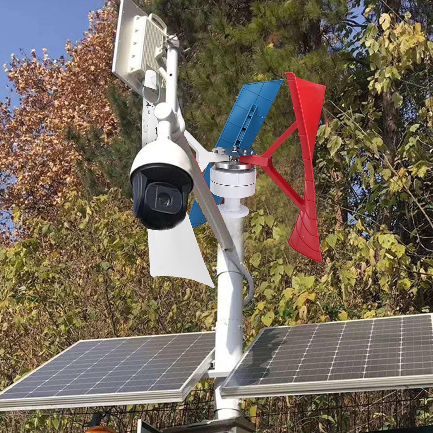 POCREATION 300W Vertical Wind Generator, Permanent Magnet 3 Wind Power Kit with MPPT Controller, for Boats Cabins Homes RVs