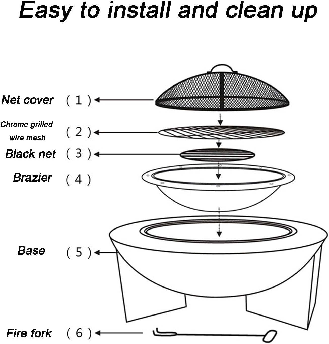 Fire Pit 30 inch fire Pit, Wood Burning fire Pit Table, Outdoor Garden Barbecue fire Pit, Heater, ice Pit