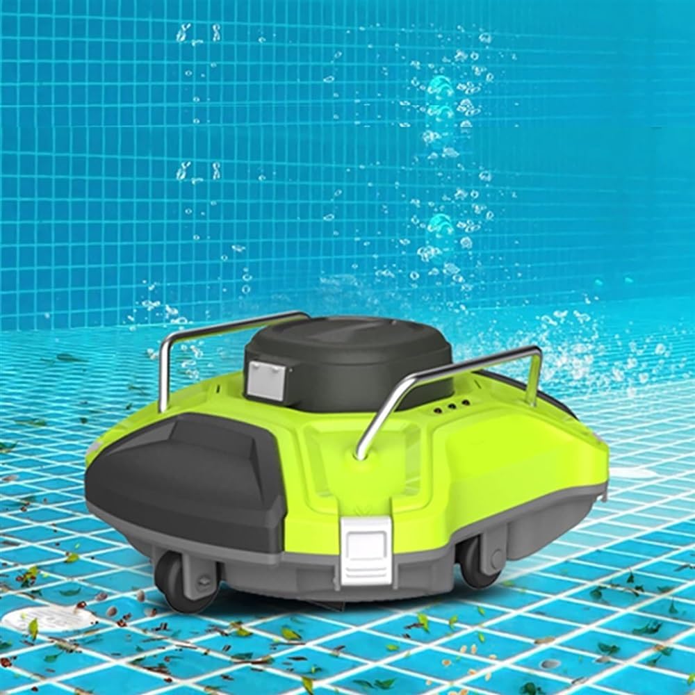 Cordless Pool Cleaner, Automatic Robotic Pool Cleaner with Rechargeable Built-in Battery, up to 90 Mins Running Cycle, Ideal for Flat Bottom