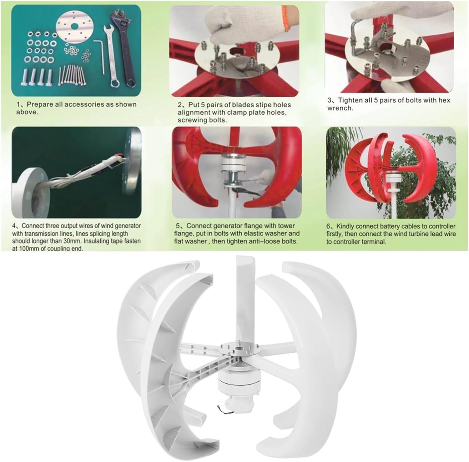 Wind Generator, Wind Generator 600W DC12V Vertical Kit Electricity Producer Equipment,for Home, Farm, RVs, Boats