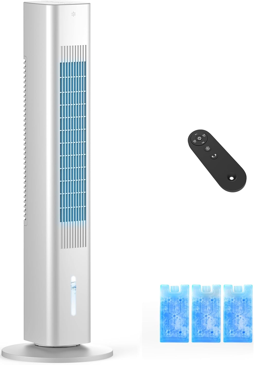 Windowless Portable Air Conditioner, Evaporative Air Cooler w/1.2L Water Tank, 3 Ice Packs, 7H Timer, 60° Swing, No Hose No Window Needed, 3-IN-1 Portable AC Unit for Room Bedroom Outdoor, Ivory