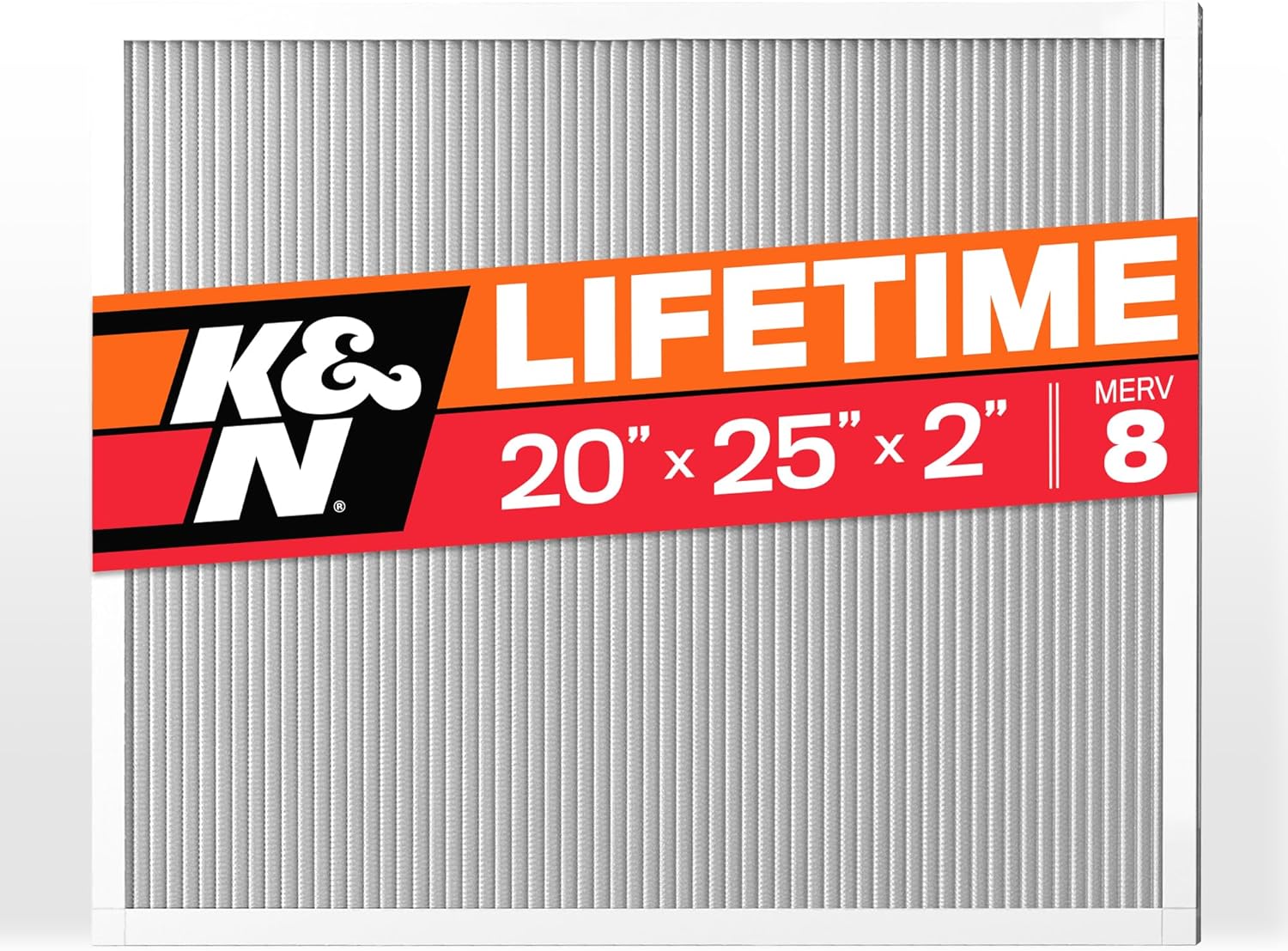 K&N 20X25X2 HVAC Furnace Air Filter, Lasts a Lifetime, Washable, Merv 8, the Last HVAC Filter You Will Ever Buy, Breathe Safely at Home or in the Office, HVC-8-22025