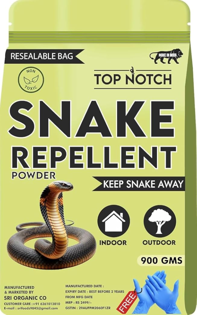 Snake Repellent Powder, Non-Toxic, Indoor and Outdoor Use, Resealable Bag, 900 Grams, Made in India