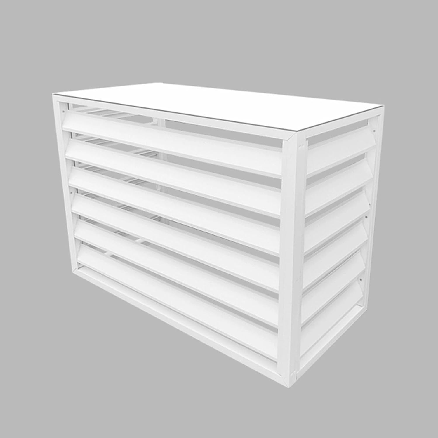 Air Conditioner Fence for Outside, Ac Unit Covers Outdoor, Shelf Plant Stand, Noise Reduction, Anti Theft, Outdoor Privacy(White,110cm)