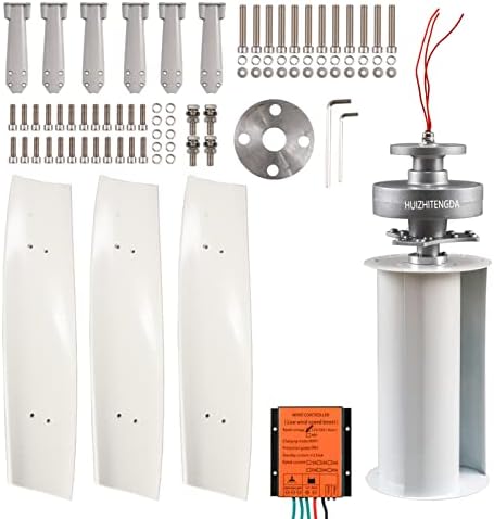 High Efficiency 2000W Vertical Wind Turbine for Home Use – 3 Phase 3 Blades, Quiet Operation, 12V/24V/48V/220V Controller, Eco-Friendly Renewable Energy Solution (White)