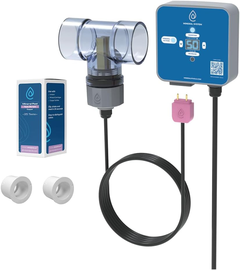 ClearBlue Mineral System - Registered Pool Ionizer for Inground Pools - Works with 120V and 240V Power - Installs in 30 Minutes (25,000 Gallons)