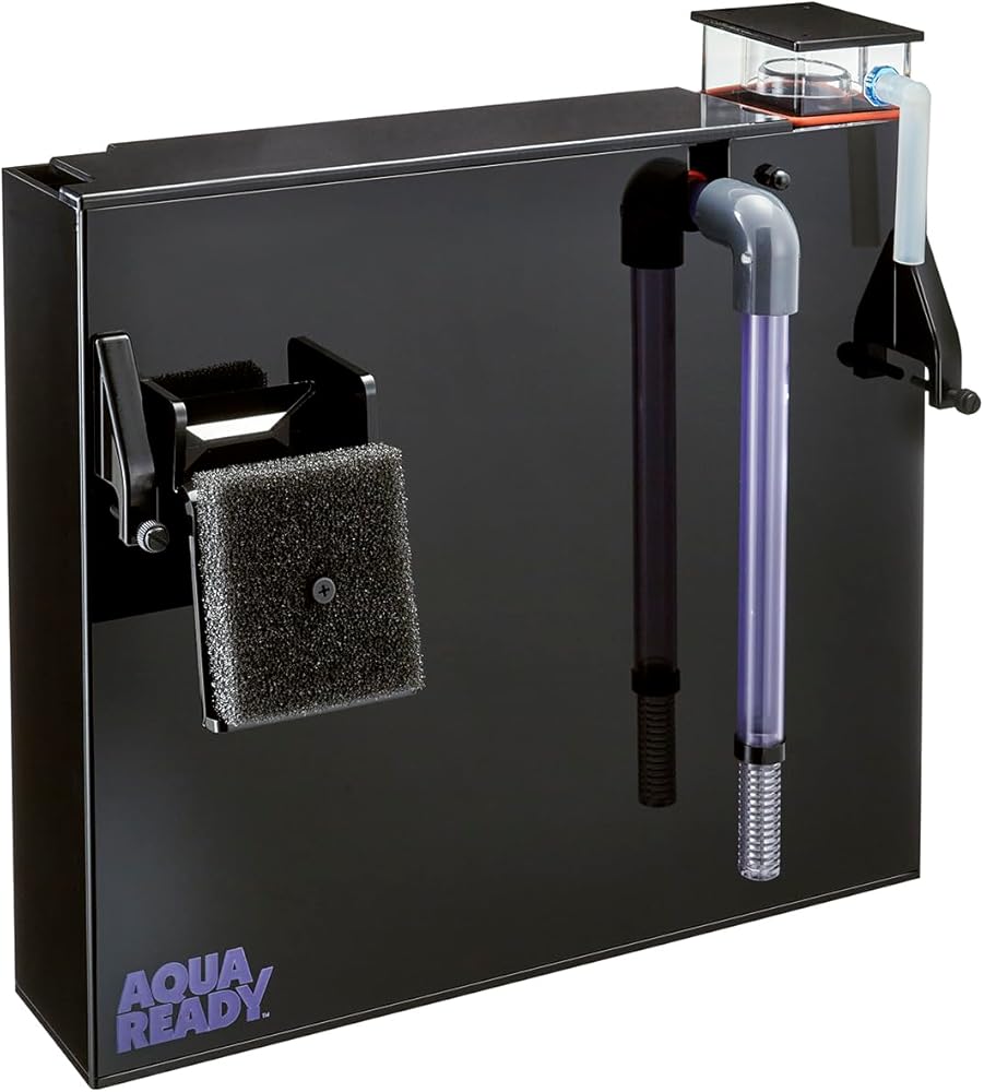 HF-M Hang On Back Aquarium Filter with Protein Skimmer - Filtration for Saltwater Aquariums, Fish Tanks Up to 60 Gallons, Ultra Quiet Multi Step Filter, Probe Holders, Inlcudes Bio Media