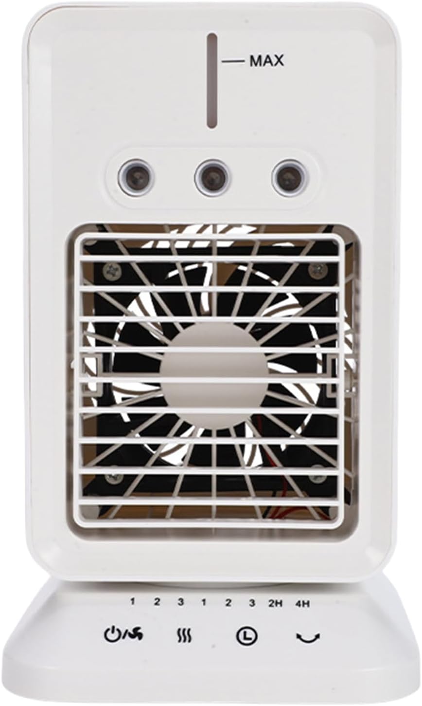 Miniature Desktop Humidifying Air Conditioner Fan Usb Rechargeable 300ML Water Tank Cooling Fan with Night Light (B)