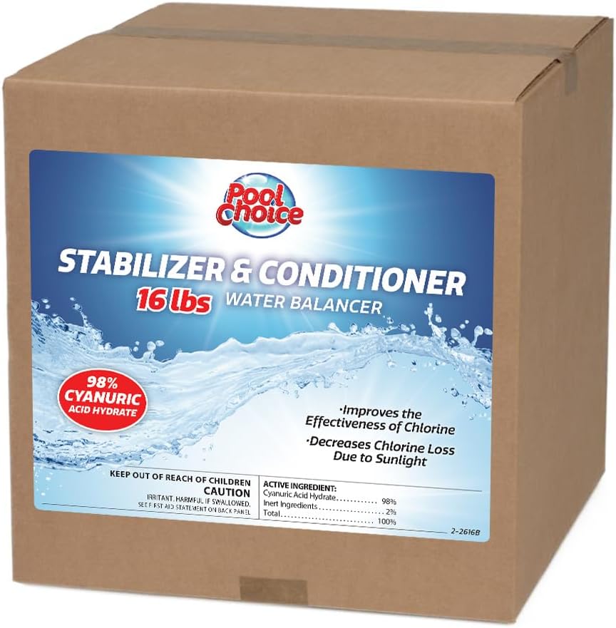 SpaChoice 16-Pounds Premium Pool Stabilizer and Conditioner, Concentrated Cyanuric Acid for Pools, Helps Chlorine Last Longer
