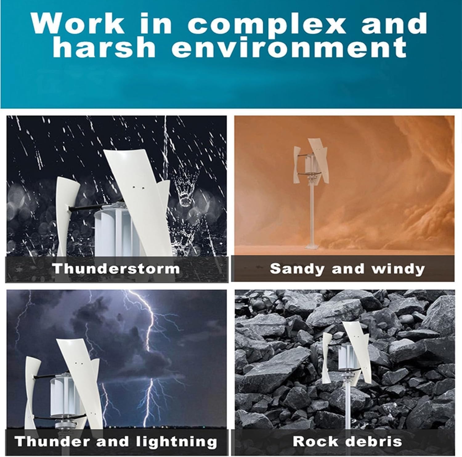 CAJUCA 8000W Vertical Axis Wind Turbine Kit Wind Turbine + 100W *2 Solar Panel + Wind and Solar Hybrid Controller Magnetic Levitation Motor Wind Turbine