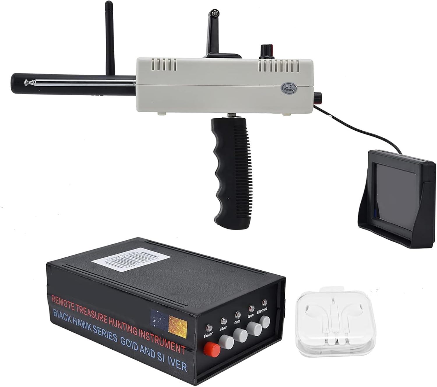 TsoLay Handheld Metal Detector, Rechargeable Gold Gem Diamond Detectors with Headphone, Long Range1000m Detection Depth 20 Meters and High Accuracy, Remote Search Metal Scanner for Silver/Gold/Gems